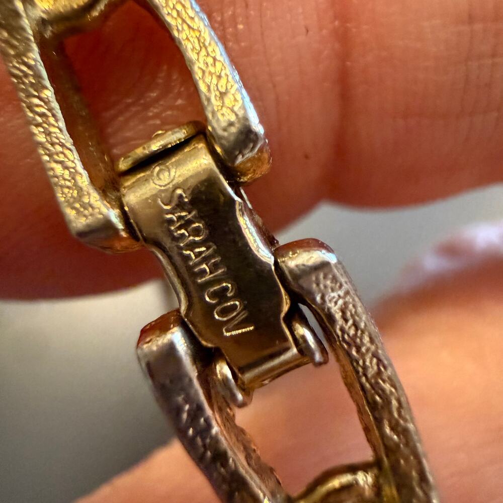 Vintage 70s Sarah Coventry Contessa Gold Tone Link Bracelet - Picture 7 of 9